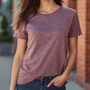Women's Heather Mauve Crew Neck Short Sleeve Everyday T-Shirt